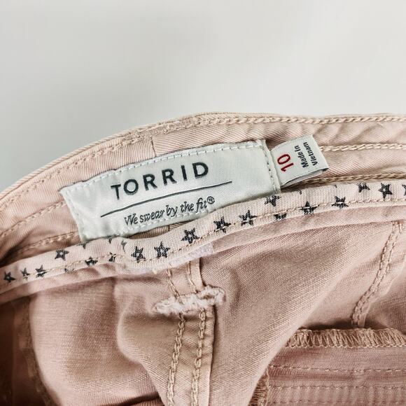 Torrid Size 10 Crop Twill Mid Rise Military Pants Blush Pink - Picture 6 of 8